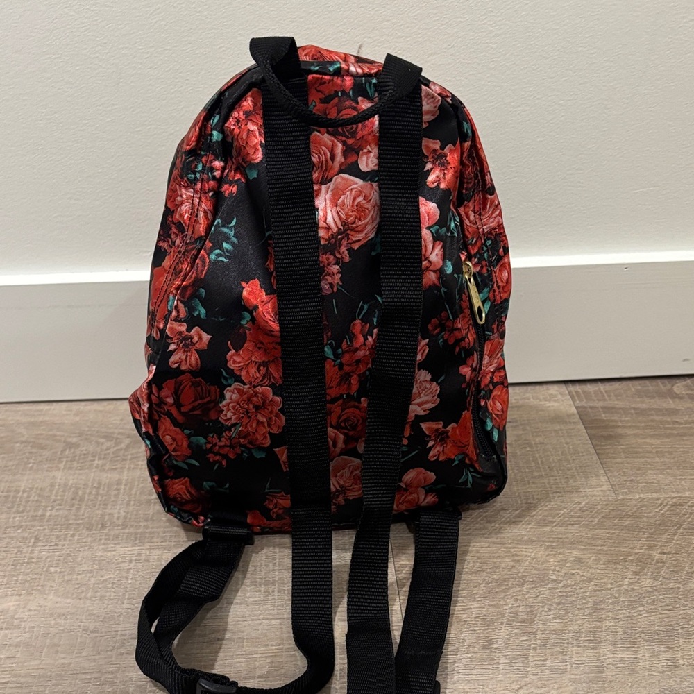Jansport Black and Red Floral Women's Backpack - Picture 4 of 7